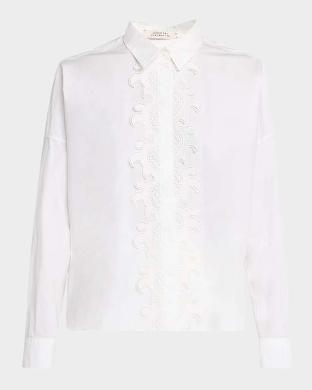Poplin Power Button-Down Blouse